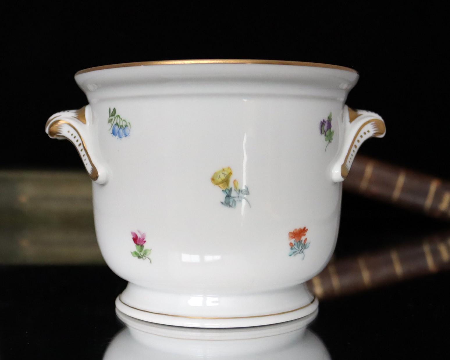 Jardinière Herend Seconde Choix Motif Rose Musquée - Impeccable (A068)