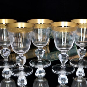 Crystal WINE Glasses Goblets with Gold Rim THERESIENTHAL image 2