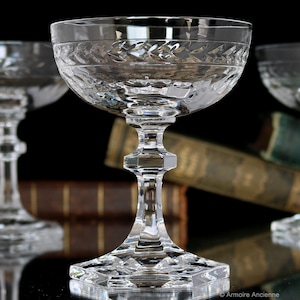 2x Crystal CHAMPAGNE COUPES - Champagne Saucers - Villeroy & Boch - Miss Desiree