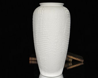 XXL Rare Bisque Porcelain Floor Vase 50 cm - KAISER, Crocodile Skin Print