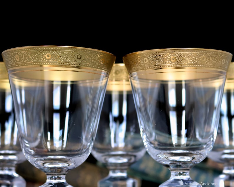 Crystal WINE Glasses Goblets with Gold Rim THERESIENTHAL image 8