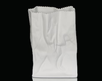 ROSENTHAL Bisque Porcelain Vase in Milk Carton Design - Do Not