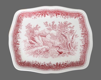 Rectangular Serving Plate - Red and White Porcelain - VILLEROY & BOCH - Burgenland Pattern