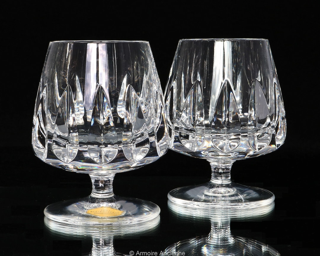 2x Heavy Crystal COGNAC Glasses Brandy Snifters Etsy