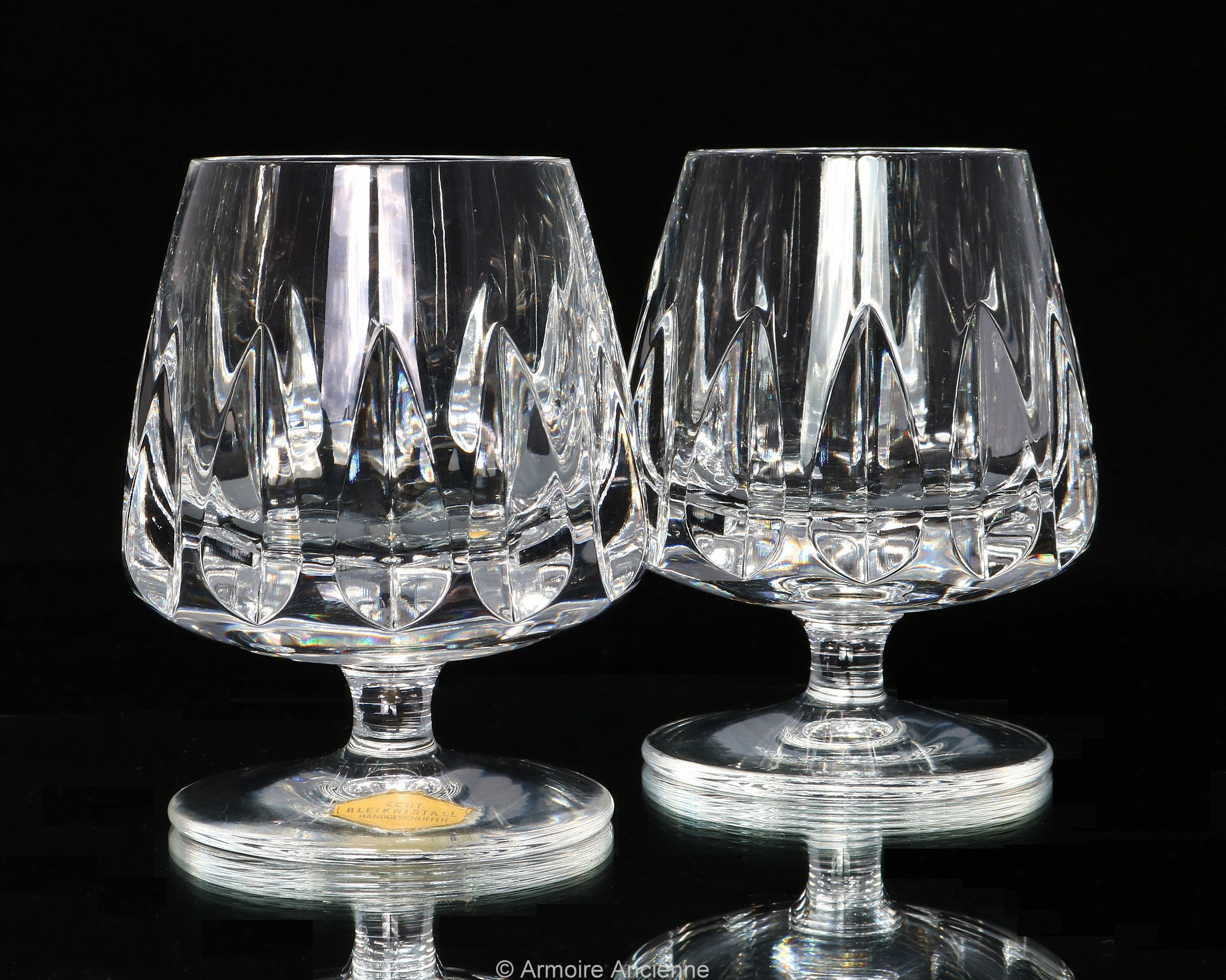2x Heavy Crystal Cognac Glasses Brandy Rum Tasting Snifters Etsy