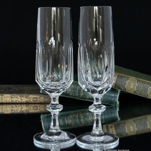 6x Crystal Champagne Glasses