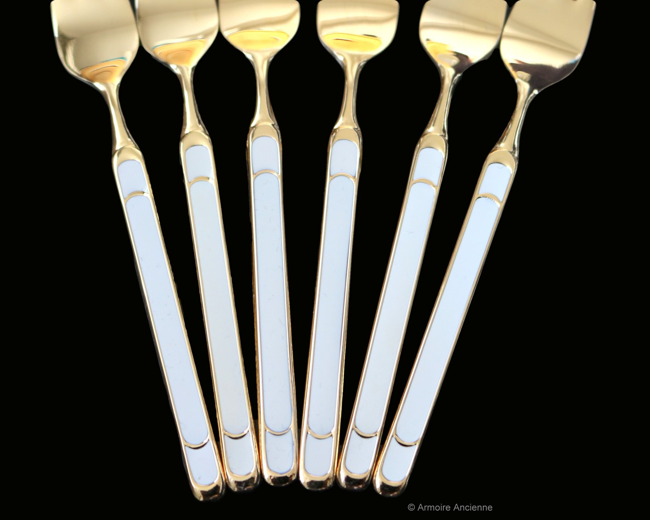 6x HANSEAT Small Cake Forks 24K Goldplated Design by Etsy UK