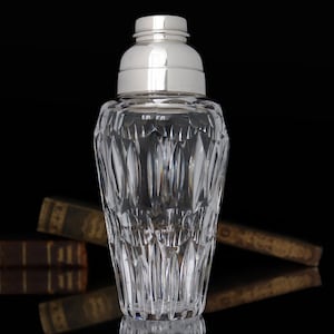 Vintage Crystal Cocktail Shaker by Wilhelm Wolff - Silver-Plated Art Deco Barware