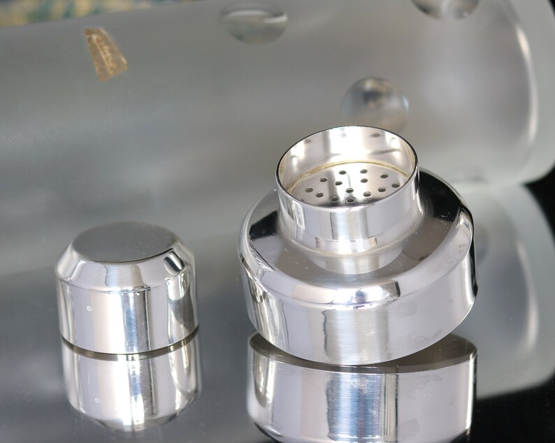Silver-Plated Mounting Frosted Glass COCKTAIL SHAKER