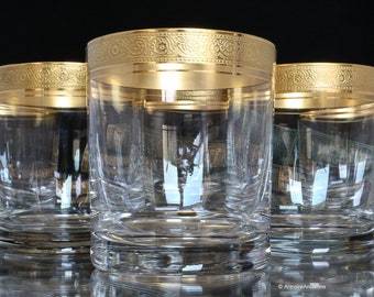 2x Crystal WHISKEY Glasses with Gold Rim - THERESIENTHAL