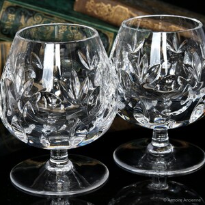 2x Crystal COGNAC GLASSES Brandy Bourbon Balloon Snifters image 2