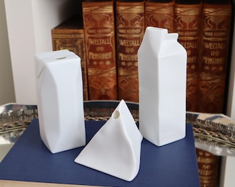 希少 Rosenthal milk carton Rosenthal Bisque Porcelain Milk Carton Vase | Do Not Litter