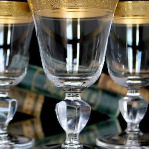 Crystal WINE Glasses Goblets with Gold Rim THERESIENTHAL image 9
