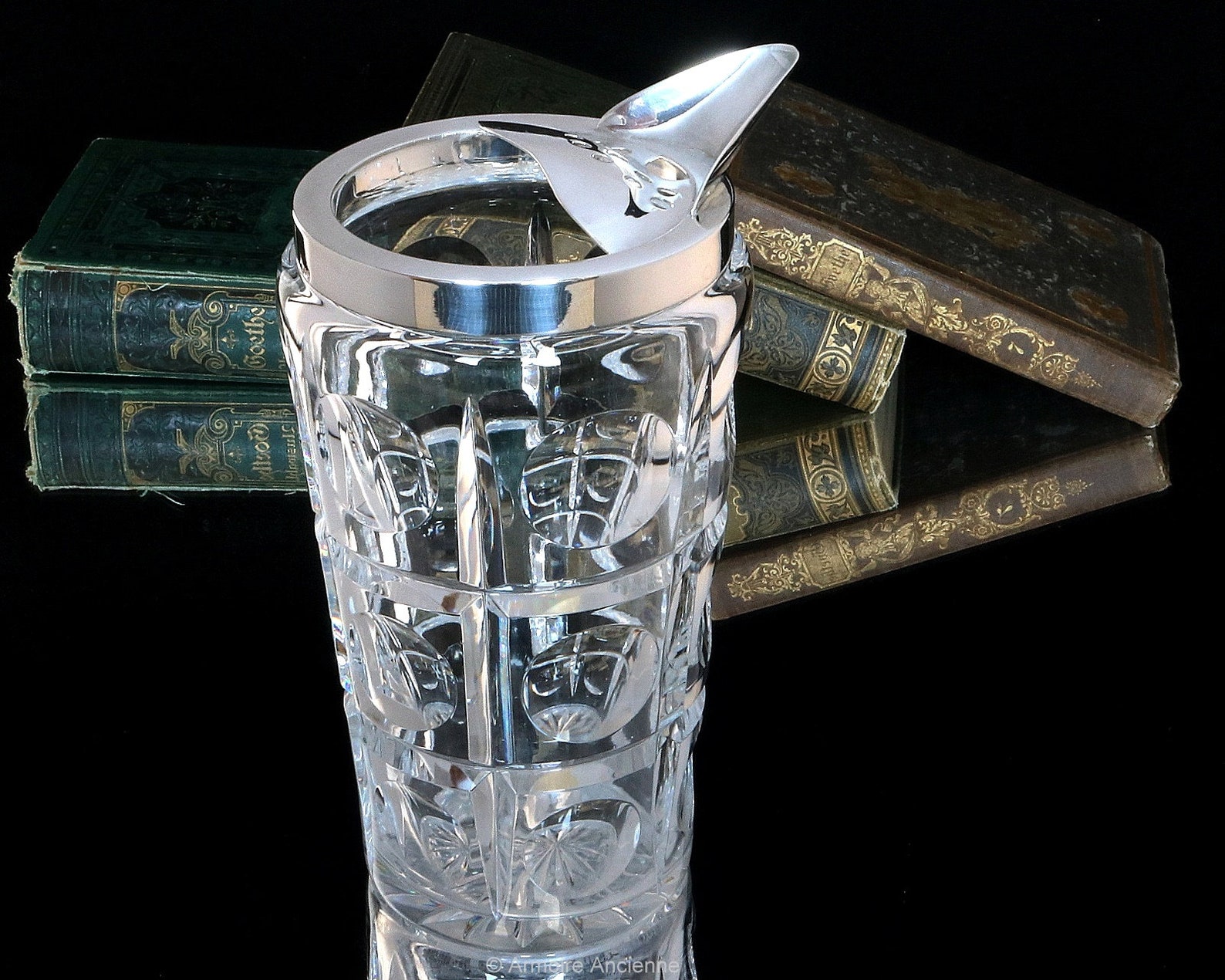 Crystal Cocktail Mixing Pitcher with 835 Sterling Silver Etsy