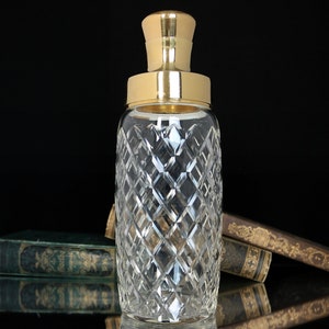Kristall-Cocktail-Shaker mit vergoldeter Fassung – klassischer Schliff