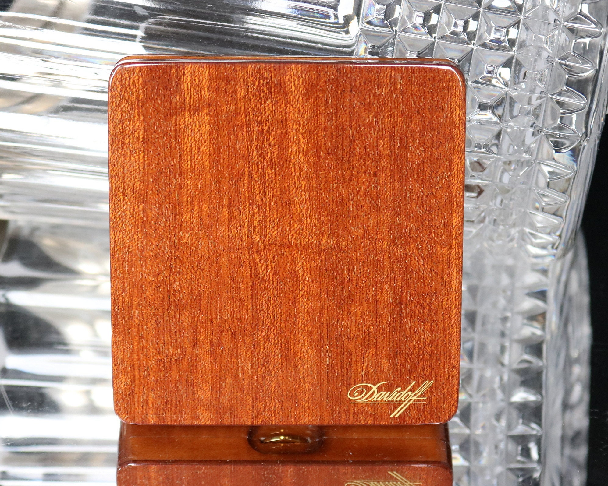 DAVIDOFF Mahogany Cigarette Case - Wooden Cigarette Holder, Vintage