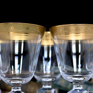 Crystal WINE Glasses Goblets with Gold Rim THERESIENTHAL image 4