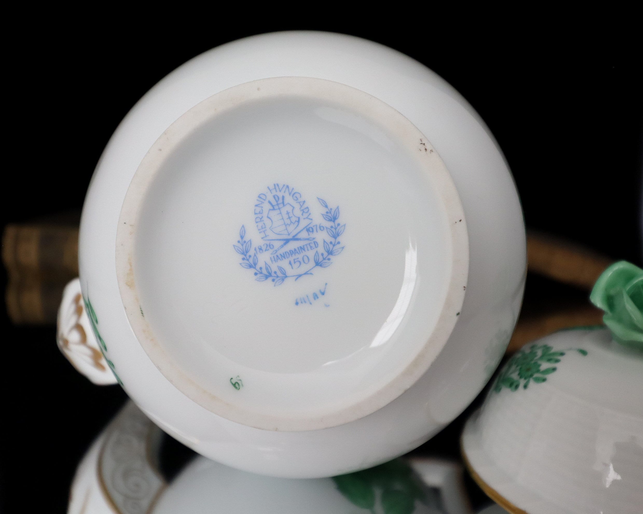 コーヒーポット 611 - HEREND アポニー グリーン、ローズノブ - Etsy 日本