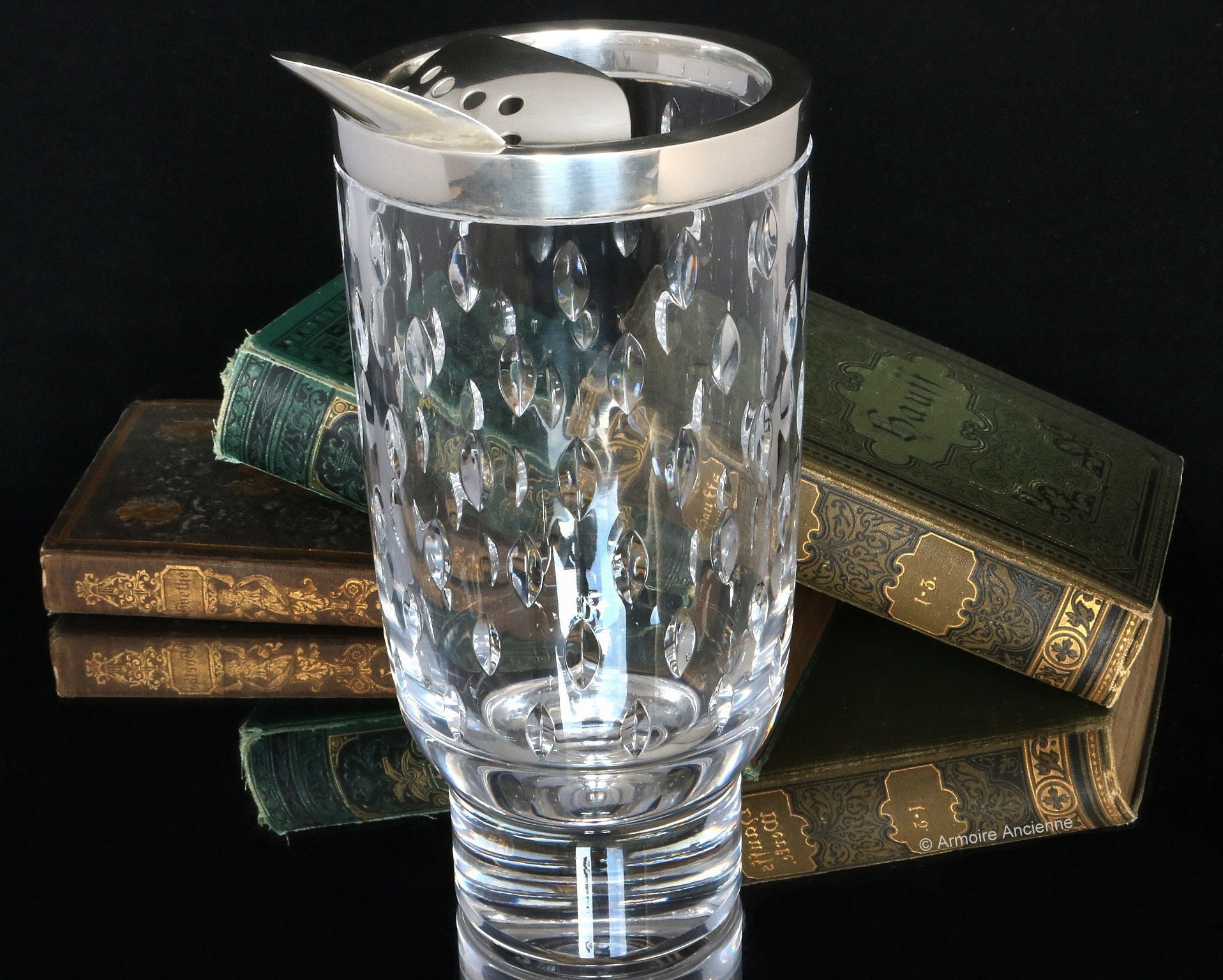 Crystal Cocktail Mixing Glass 835 Sterling Silver Mounting & Etsy