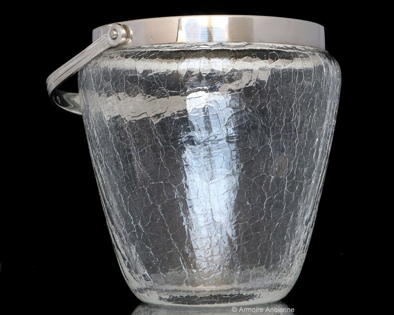 COCKTAIL SHAKER SET With Ice Bucket Cracked Glass Optics Etsy