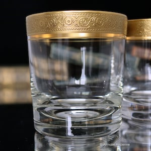Small Crystal Whiskey Glasses with Gold Rim - THERESIENTHAL | Set of 2