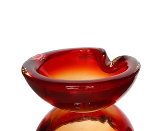ラージXLヴィンテージレッドムラーノガラス「スプラッシュ」ボウル