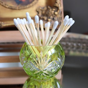 Small CRYSTAL VASE with Reseda Overlay - Match Holder