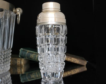 Crystal Cocktail Shaker, Silver Plated Mounting