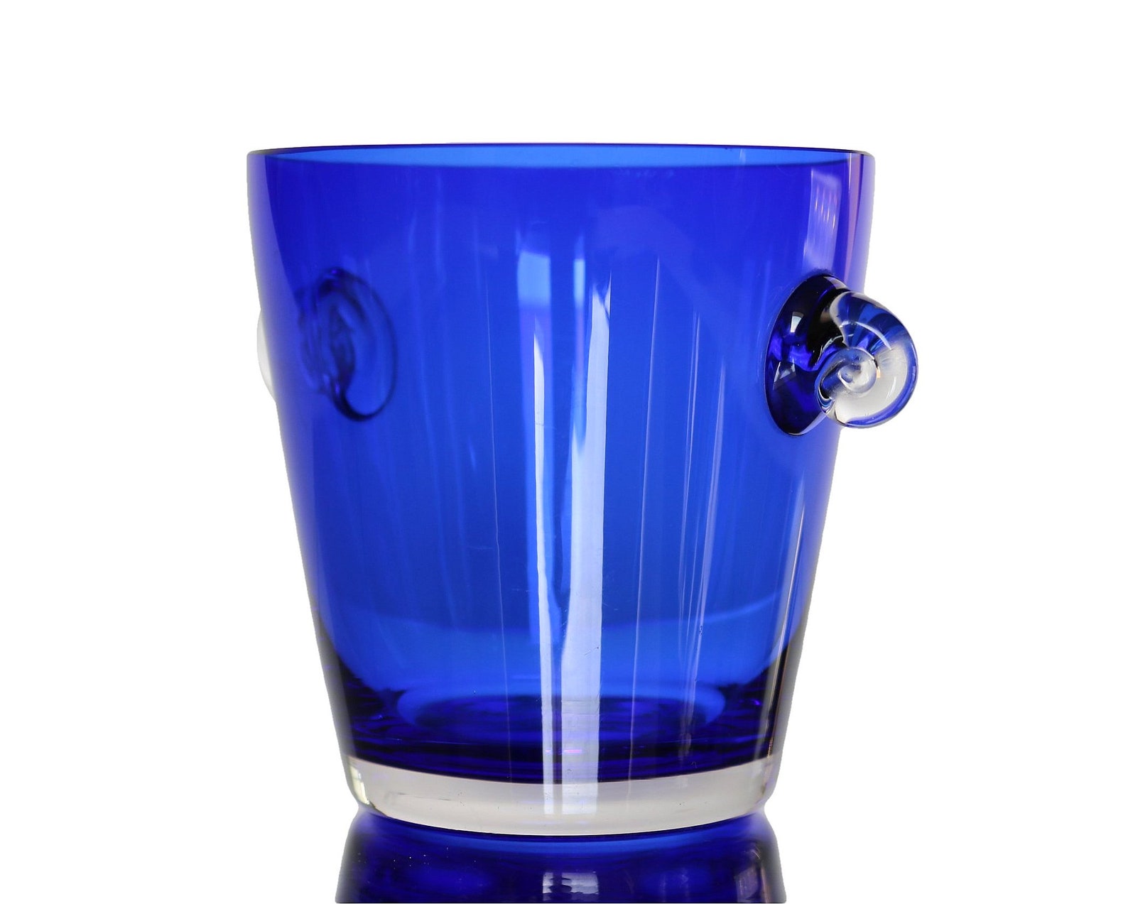 Small Glass Ice Bucket / Ice Holder Cobalt Blue Etsy