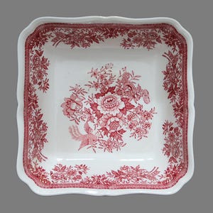 Square Bowl, 18 x 18 cm in Red and White - VILLEROY & BOCH Fasan - Pheasant Pattern