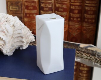 1x Bisque Porcelain Vase in Milk Carton Design - ROSENTHAL Do Not