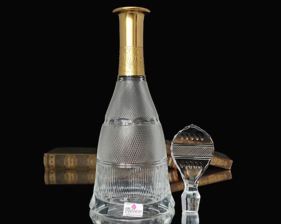 MOSER Crystal Decanter With Gold-plated Mounting - Splendid Line