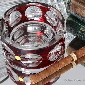 Cut Crystal ASTRAY with Ruby Overlay, Heavy