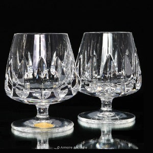 2x Heavy Crystal COGNAC Glasses - Brandy Snifters