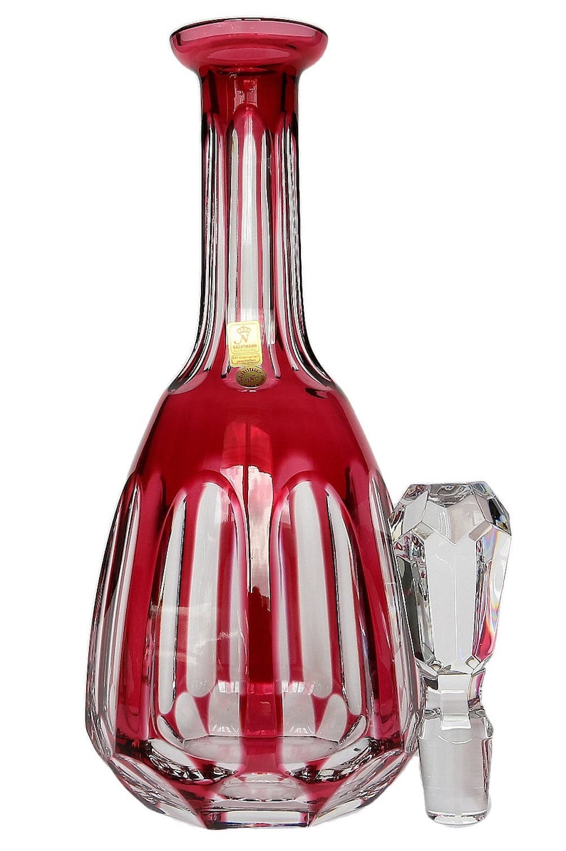 Crystal DECANTER With Ruby Overlay NACHTMANN Etsy UK