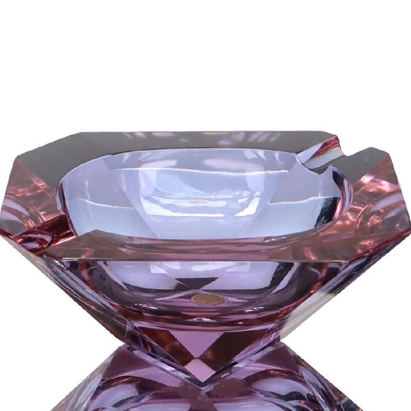Murano Glass ASHTRAY in Purple, Geometric Shape - CESARE TOSO