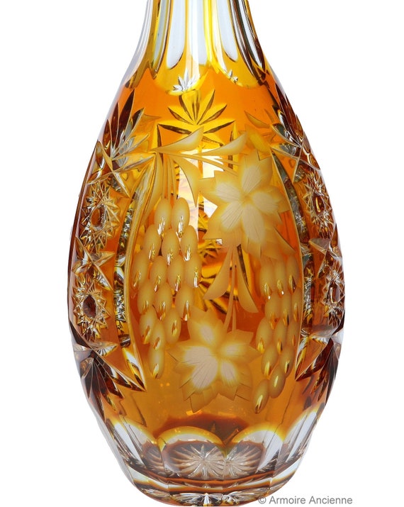 Crystal DECANTER with Amber Overlay NACHTMANN Traube Eye-Catching