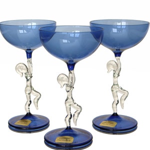 1x Cordial Glass - Female Dancer Stem, Bimini Style Lampwork - THÜRINGER