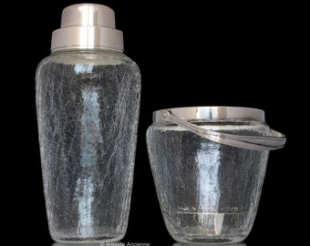 COCKTAIL SHAKER Set with Ice Bucket, Cracked Glass Optics - WMF