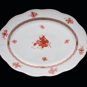 Large Serving Plate - HEREND Apponyi Rust - 102/AOG