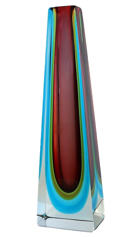 Flavio Poli ムラノガラス ヴィンテージ花瓶 ブルー H30cm Flavio Poli ムラノガラス ヴィンテージ花瓶 ブルー H30cm