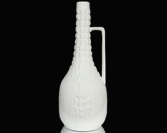 Vase en porcelaine bisque blanche, imprimé peau de crocodile - AK KAISER