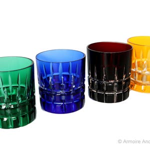4x Crystal SHOT Glasses, Cut Decor
