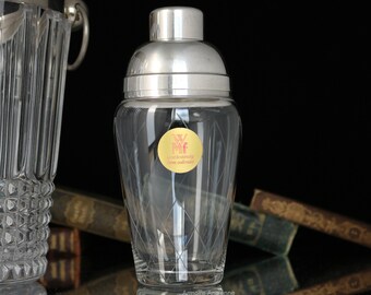 Cut Crystal COCKTAIL SHAKER with Silver Plated Mounting, WMF