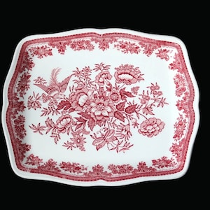 Rectangular Serving Plate, Red and White, VILLEROY & BOCH Fasan - Pheasant Pattern