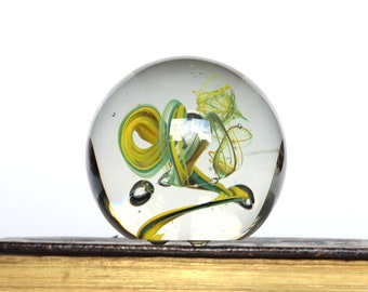 Glass Ball PAPERWEIGHT with Controlled Bubble Inclusions