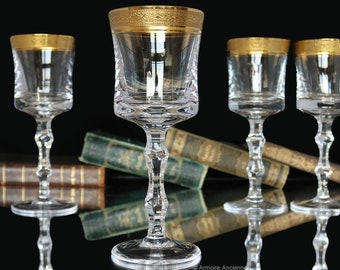2x Crystal WINE Glasses with 24K Gold Rim - KK Zwiesel