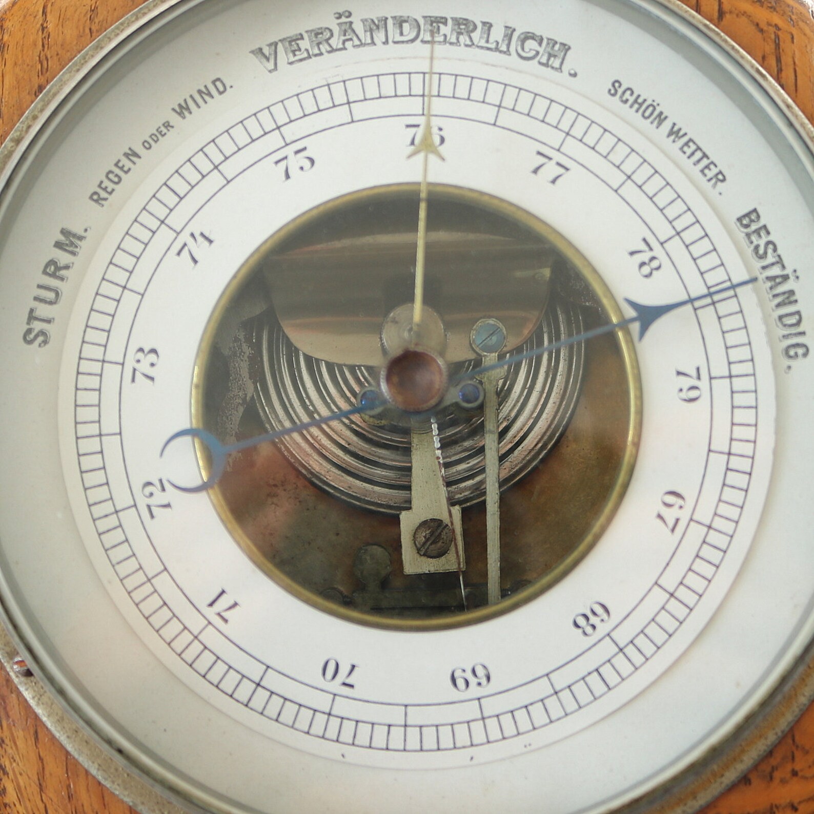 Maritime BAROMETER Wood & Brass Atmospheric Pressure Etsy
