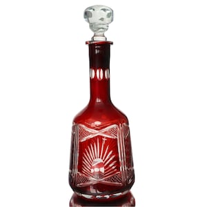 Bohemian Ruby Crystal Decanter, 1930s