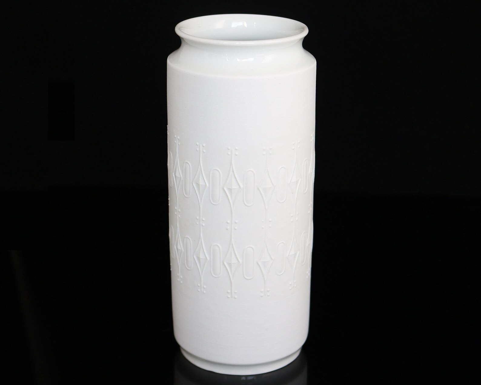 White Bisque Porcelain Vase With Textured Decor Royal Etsy